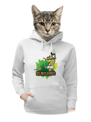Dilinosaurus dámska mikina klokanka White