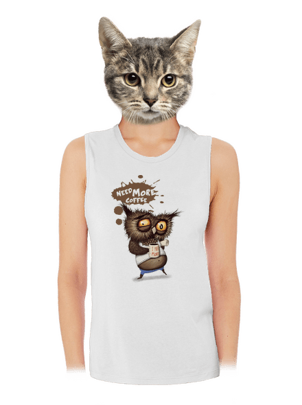 Need more coffee dámske tielko voľné White