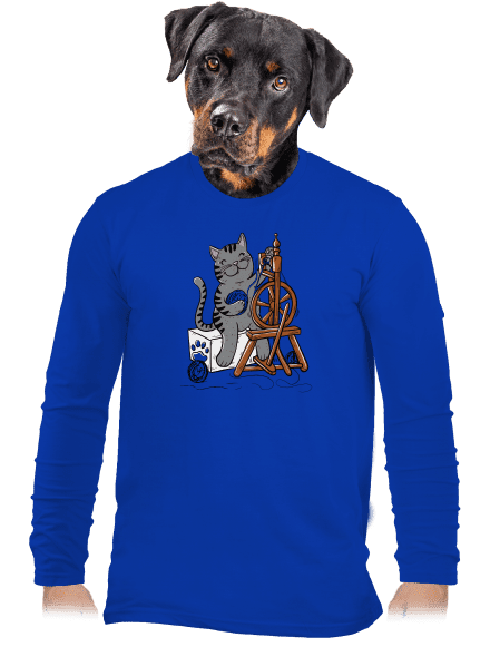 Mačka pradie pánske dlhý rukáv Royal Blue