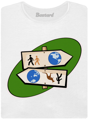 Diaľkový pochod dámske tričko s lemom White