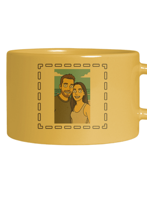 Simpsonovi z vlastnej fotky hrnček makronka Yellow Macaron