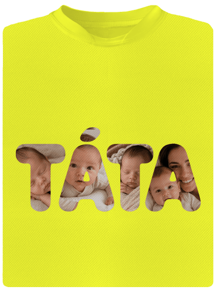 Nápis ocko z vlastných fotiek pánske športové tričko Neon Yellow