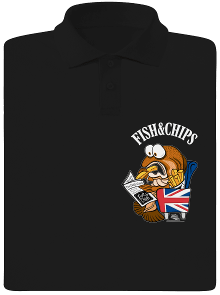 Fish and chips pánska polokošeľa Black