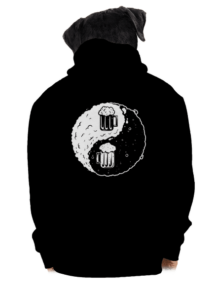 Jin Jang pivo pánska mikina na zips Black