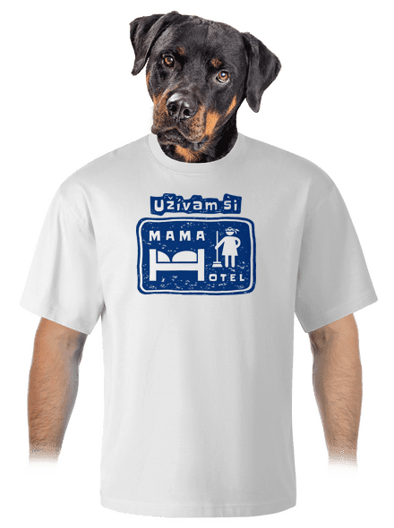 Mama Hotel unisex tričko oversized White