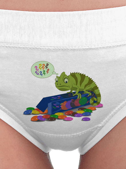 Zmätený chameleón dámske nohavičky White