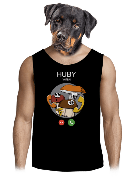 Huby volajú pánske tielko Black