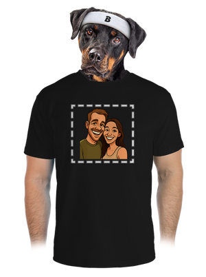 Karikatúra z vlastnej fotky pánske športové tričko Black