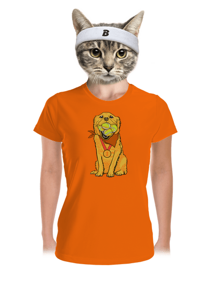 Zlatý retriever dámske športové tričko Neon Orange