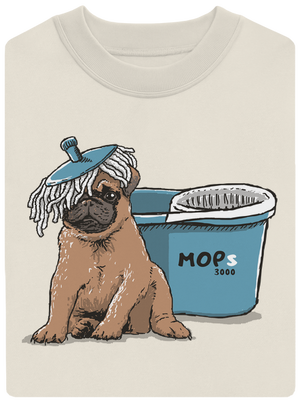 Mops unisex mikina bez kapucne Off White