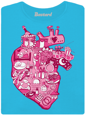 Srdce bije pre dámske tričko s lemom Blue Atol