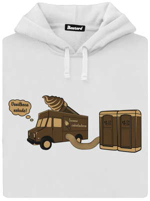 Točená čokoládová dámska mikina klokanka White