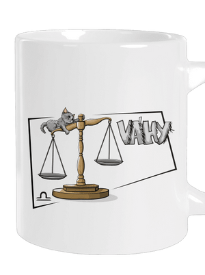 Mačací horoskop: Váhy veľký hrnček White