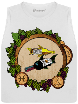 Vínny horoskop: Ryba dámske tielko voľné White