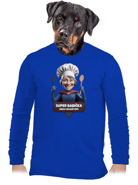 Super babička pánske dlhý rukáv Royal Blue