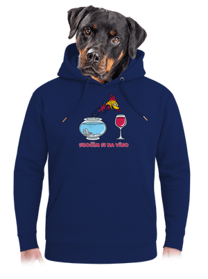 Skočím si na víno unisex mikina premium Navy