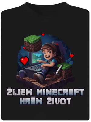 Žijem Minecraft detské športové tričko Black