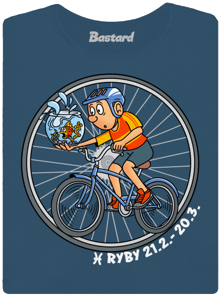 Cyklistický horoskop: Ryby dámske tričko prémium Petrol Blue