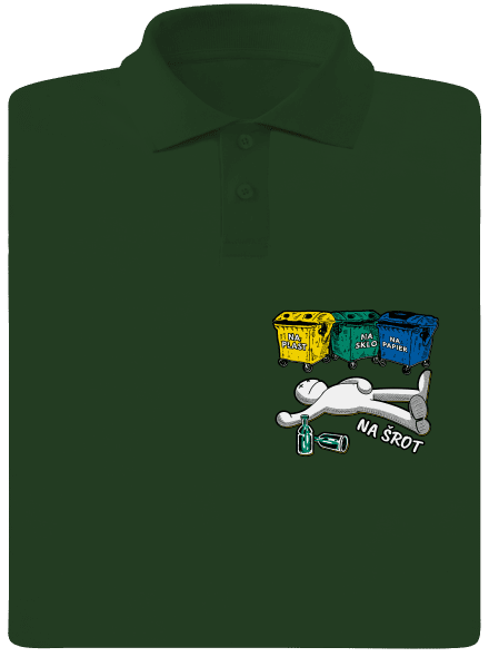 Tříděný odpad pánska polokošeľa Bottle Green Mal