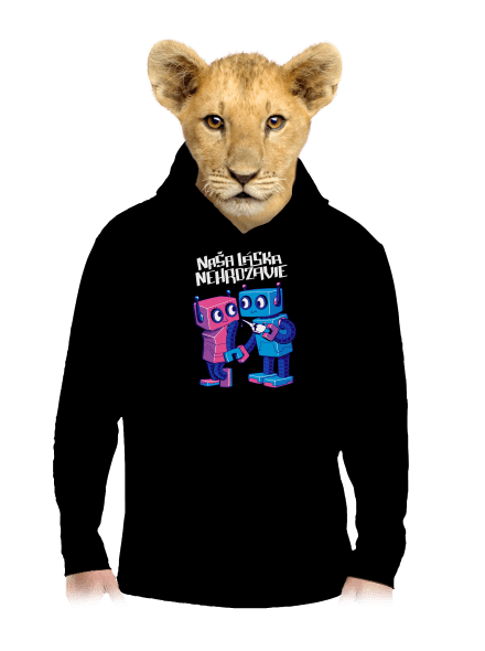 Roboti detská mikina klokanka Black