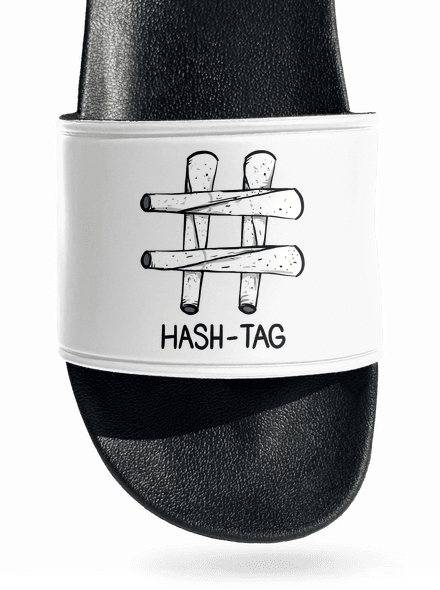 Hash tag šľapky White