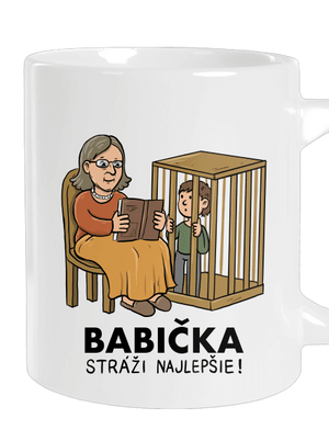 Babička stráži najlepšie veľký hrnček White