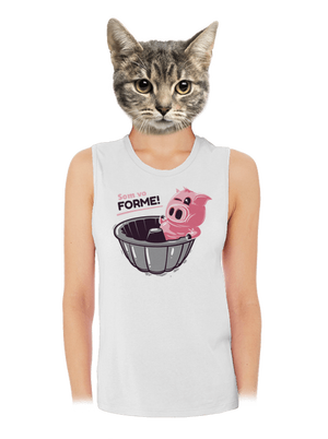 Vo forme dámske tielko voľné White