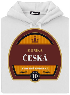 Pivná etiketa dámska mikina klokanka White