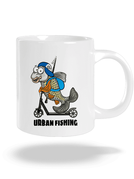 Urban fishing veľký hrnček White