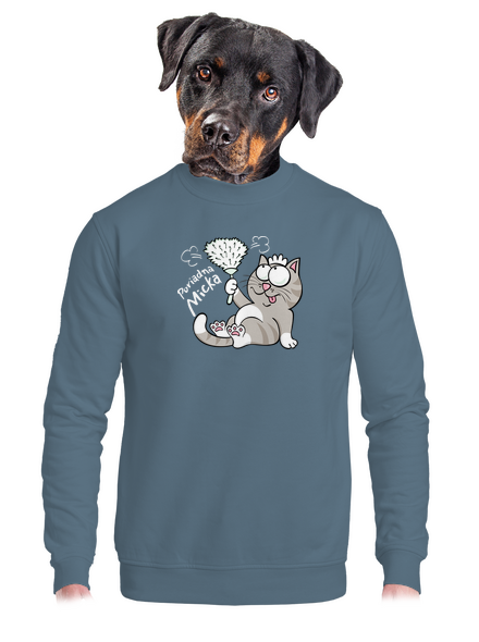 Macko a Micka unisex mikina bez kapucne Nordic Blue
