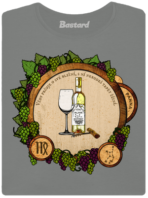 Vínny horoskop: Panna dámske tričko Dark Gray Melange