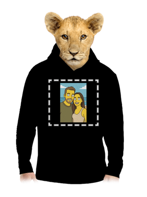 Simpsonovi z vlastnej fotky detská mikina klokanka Black