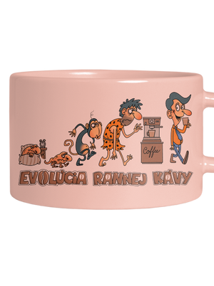 Evolúcia rannej kávy hrnček makronka Pink Macaron