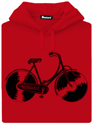 Gramofónový bicykel pánska mikina klokanka Red