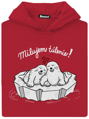 Milujem túlenie detská mikina klokanka Fire Red