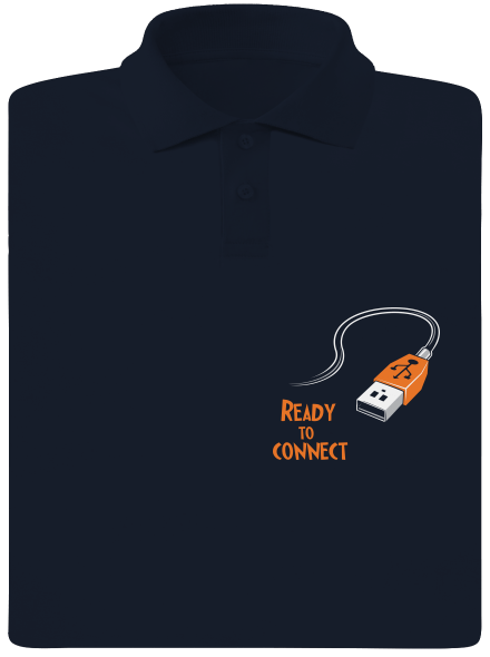 USB pripojenie pánska polokošeľa Navy Mal