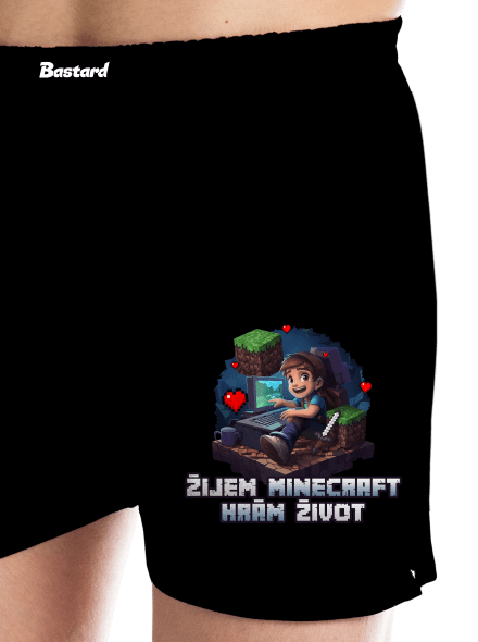 Žijem Minecraft pánske trenky Black