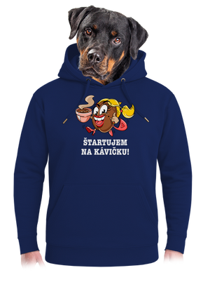 Štartujem na kávičke unisex mikina premium Navy