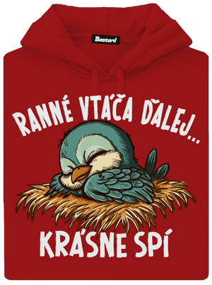 Ranné vtáča spí dámska mikina klokanka Red Mal