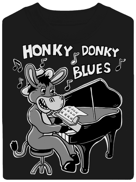 Honky donky blues unisex mikina bez kapucne Black