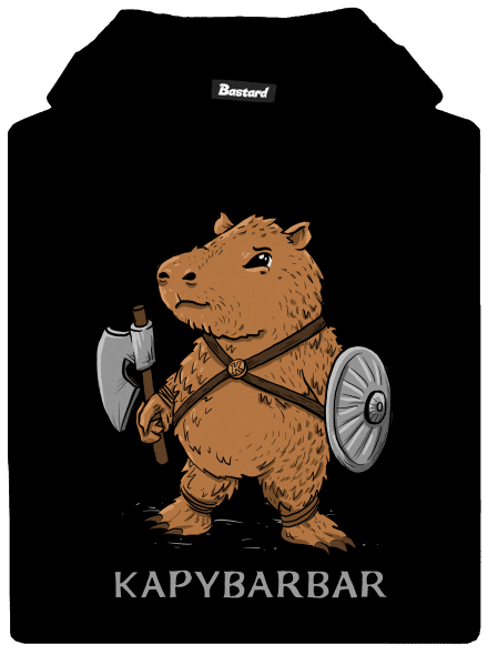 Kapybarbar detská mikina klokanka Black