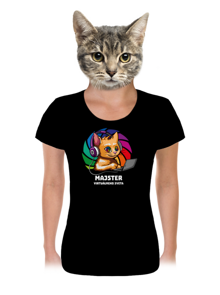 Majster virtuálneho sveta dámske tričko Black