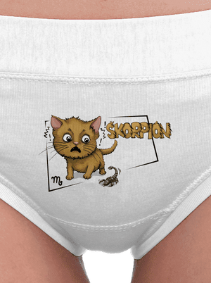Mačací horoskop: Škorpion dámske nohavičky White