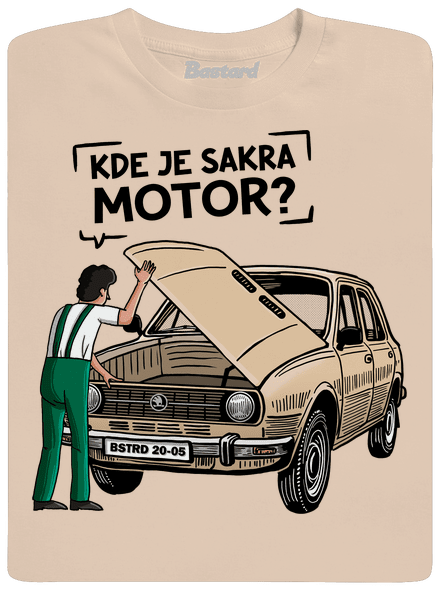 Kde je motor? pánske tričko Sand