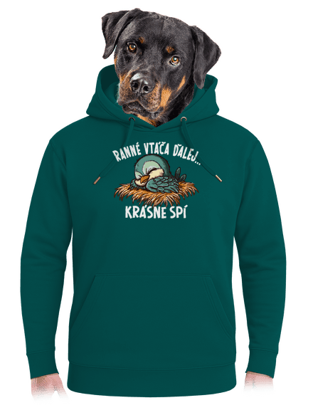 Ranné vtáča spí unisex mikina premium Emerald Green