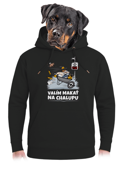Valím na chalupu unisex mikina premium Dark Black