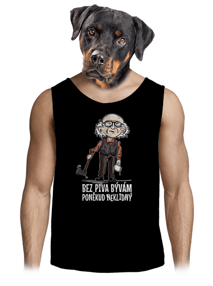 Neklidný bez piva pánske tielko Black