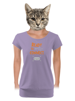 USB pripojenie dámske tričko s lemom Lavender