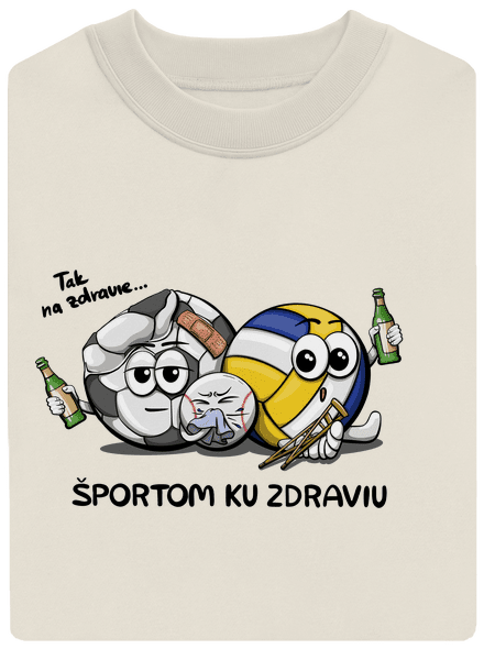 Športom ku zdraviu unisex mikina bez kapucne Off White