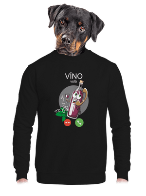 Červené víno volá unisex mikina bez kapucne Black